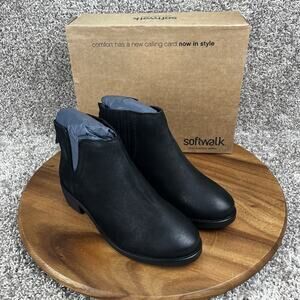 NEW SoftWalk Women's Ramona Boots Loafer Black Size 7 W Wide Shoes S2156-001